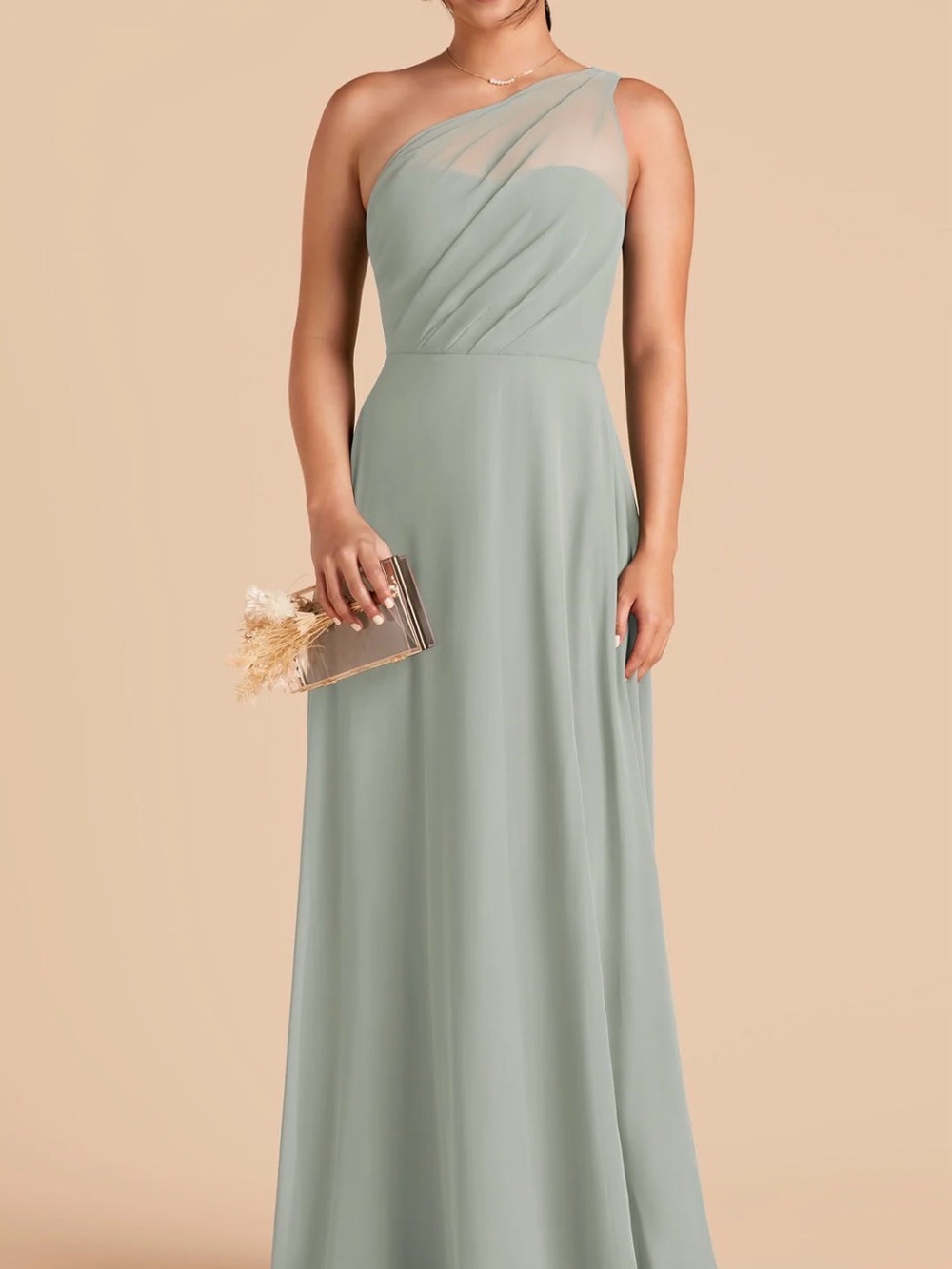 Birdy Grey One-Shoulder Sage Green Formal Gown